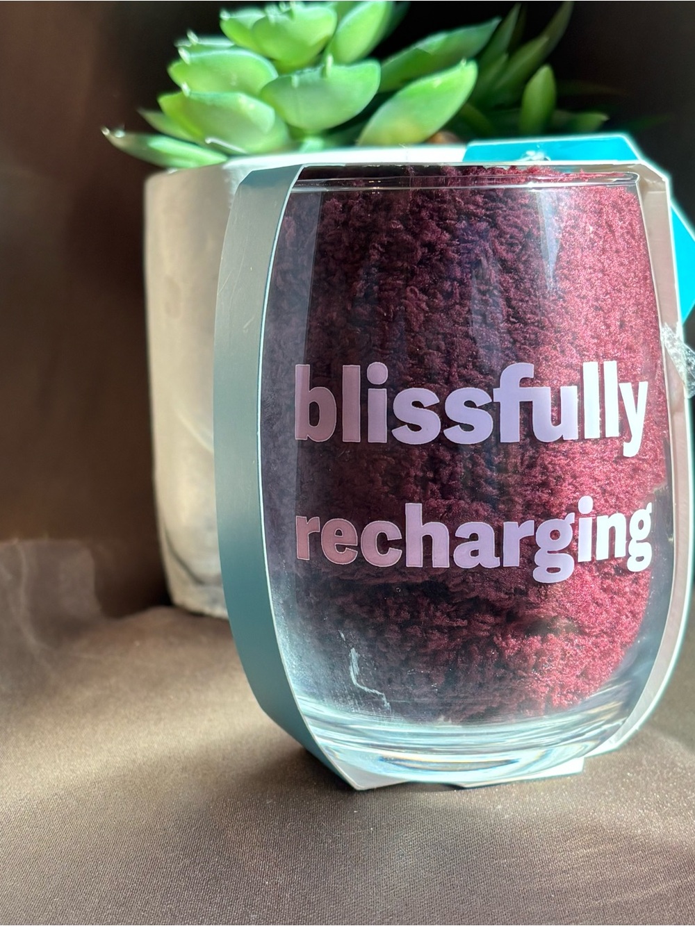 Bliss Spa shea butter infused socks and wine glass